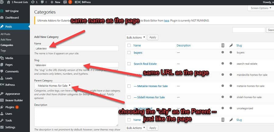 creating a blog category as a page for URL strucutre