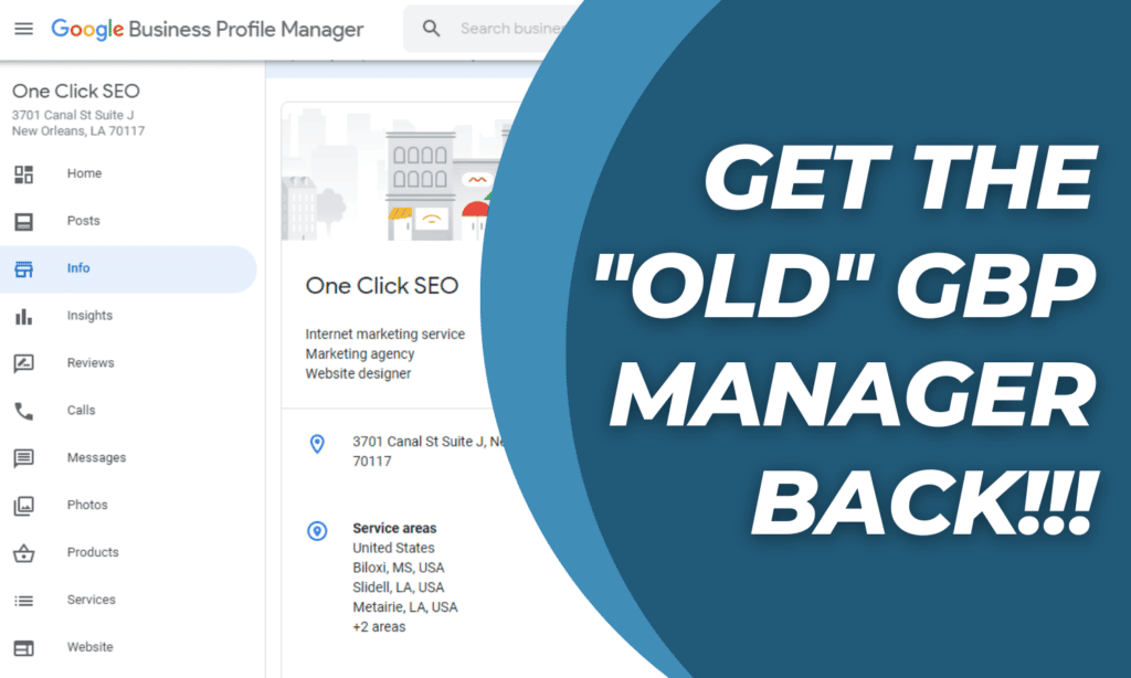 One Click - How to Get Back to OLD Google Business Profile Manager