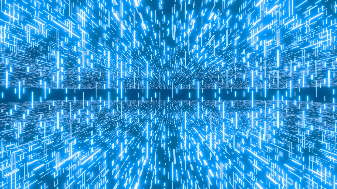 An abstract visualization of a digital network with interconnected glowing blue nodes, representing how AI consumes structured data from various sources.